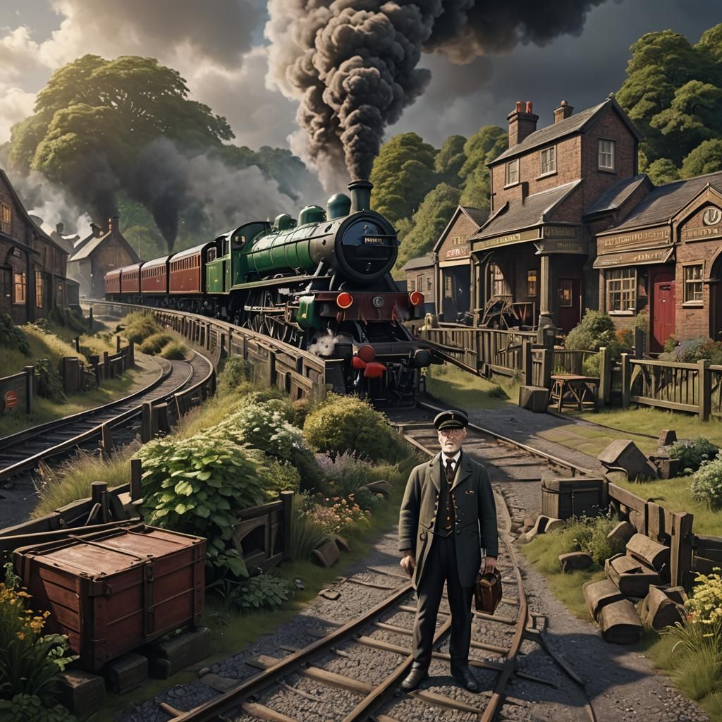 Train Conductor at East Lancs Railway: Detailed Matte Painti...