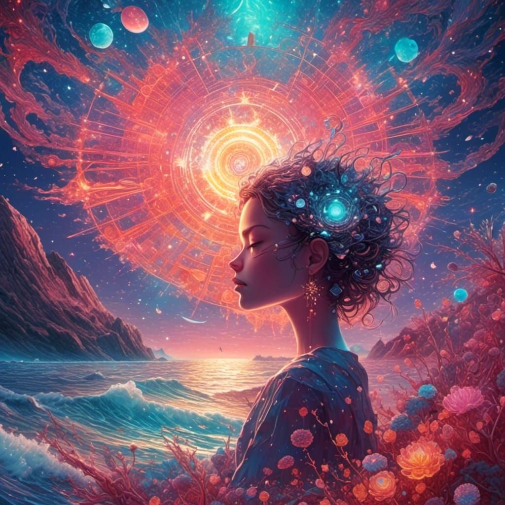 Valentine's Day Beach Scene in Astral Style