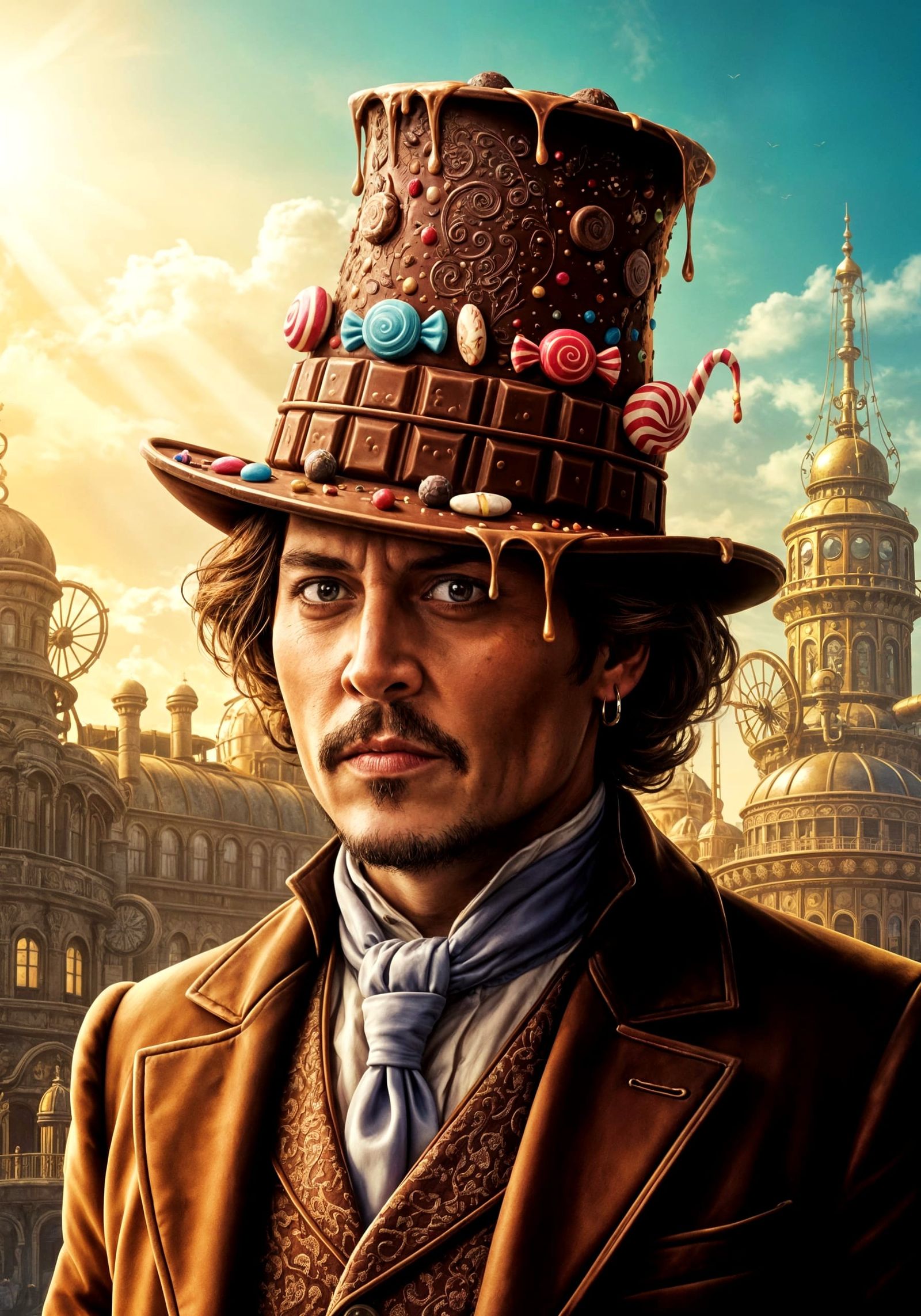 Johnny Depp as Willy Wonka in Candy Hat