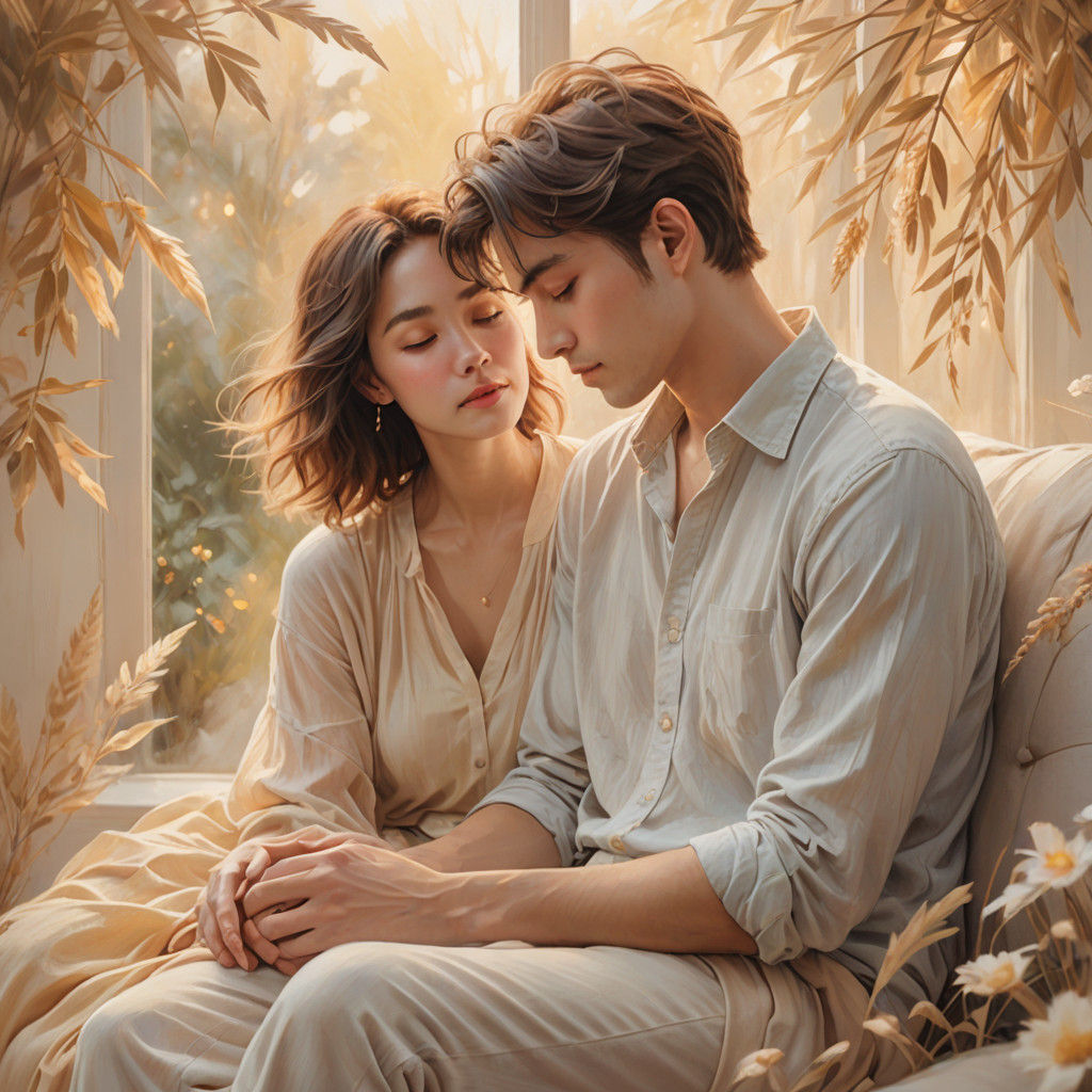 Ethereal Comfort: Gentle Moment with Soft, Warm Light