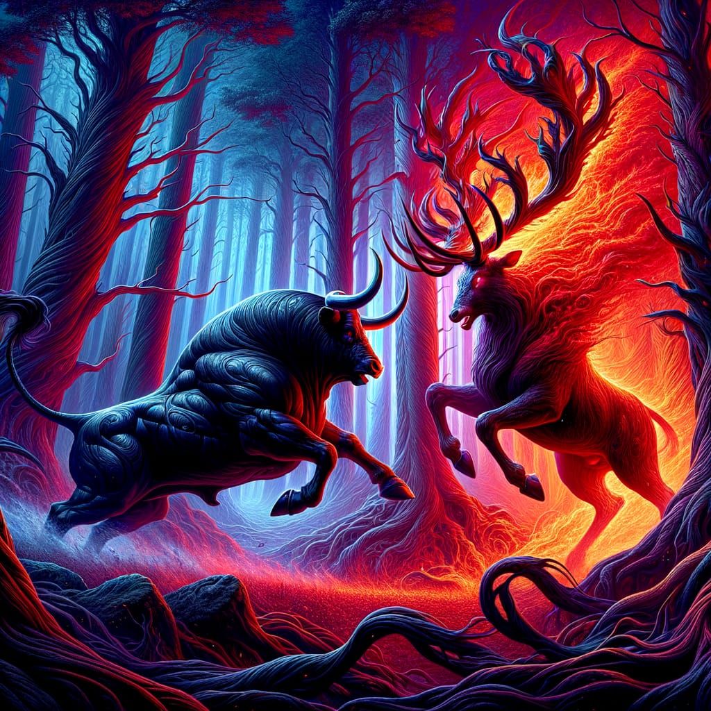 Epic Battle: Iron Bull Versus Fiery Red Stag