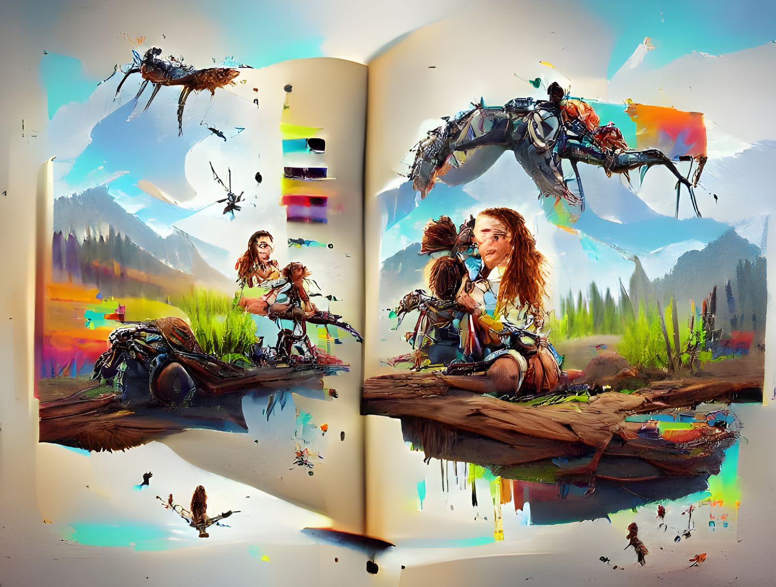 Horizon Zero Dawn Storybook Illustration in 8k