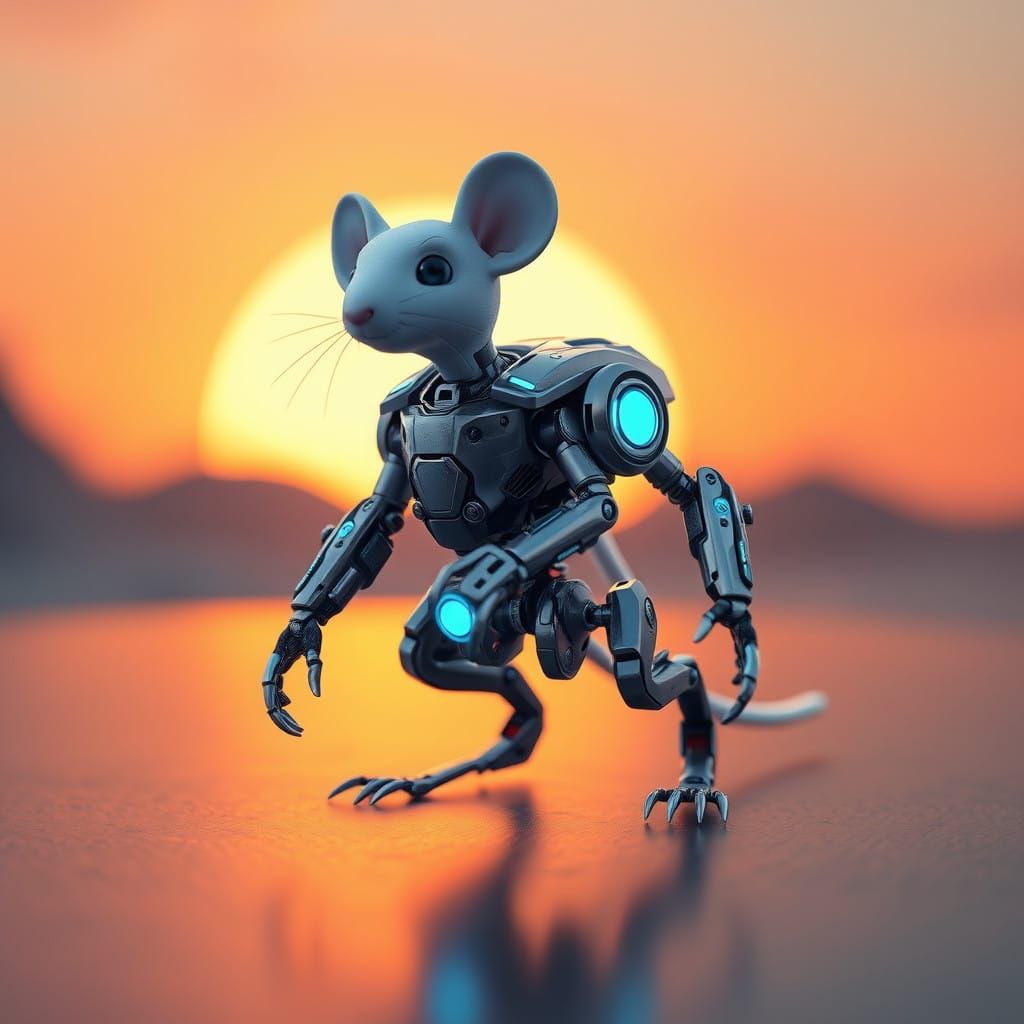 Heroic Tiny Mech for Adorable White Mouse
