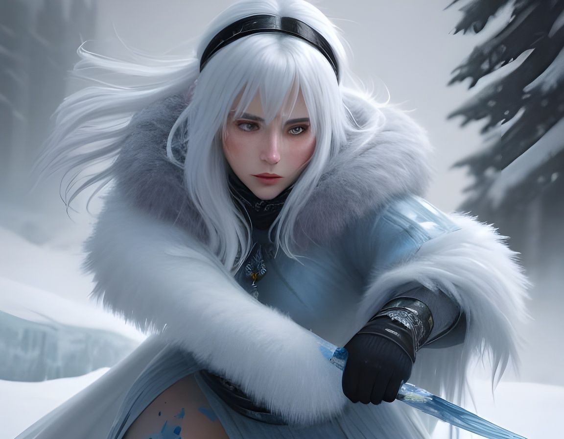 Ice Witch Action Painting with Snow Magic