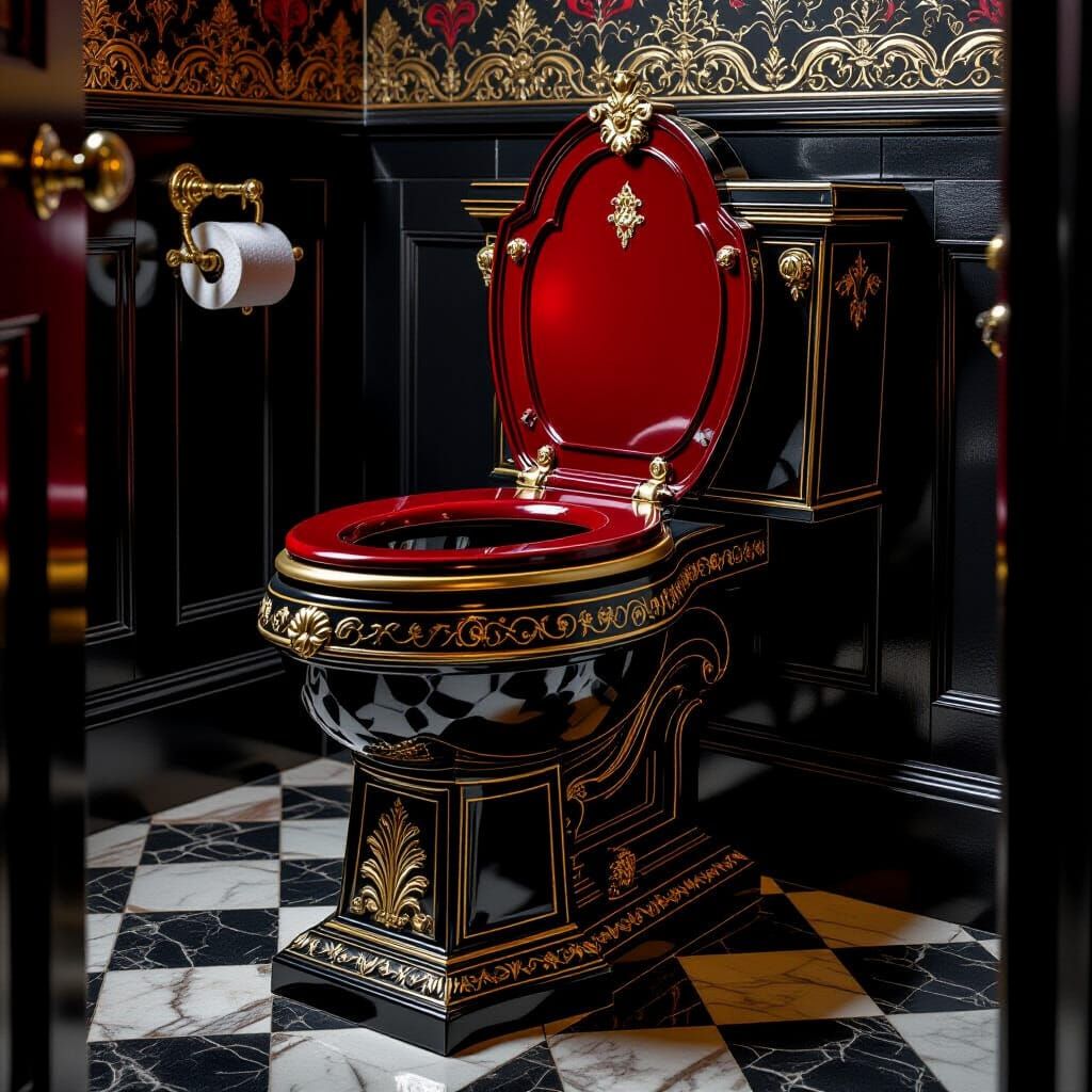 Victorian Coffin Toilet in Gothic Luxury