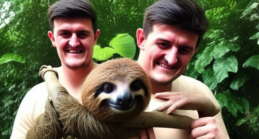 Harry Maguire Holding a Sloth