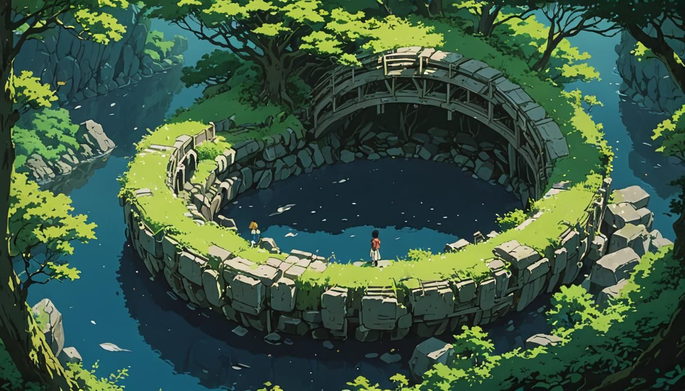 Ouroboros in Studio Ghibli Anime Style