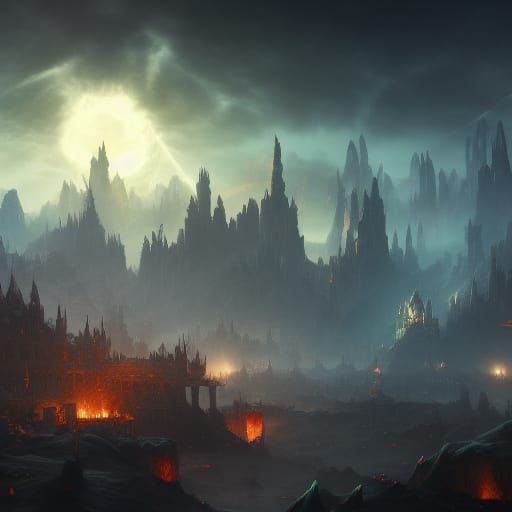 Noxus Region Battle: Detailed Matte Painting