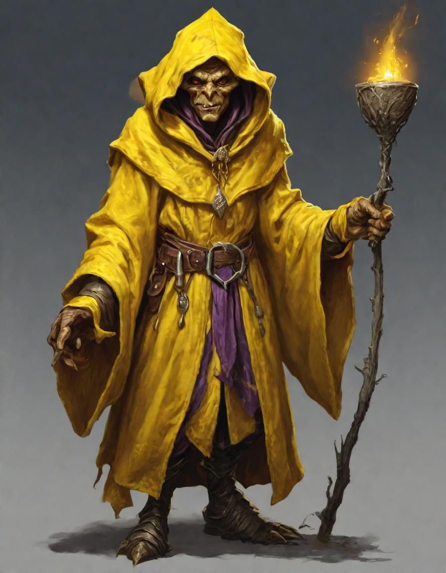 Hobgoblin mage, dressed in yellow robe