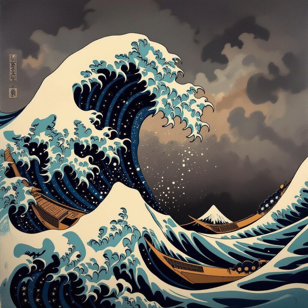 Surreal Maroon Wave Lattice in Oil Painting Style