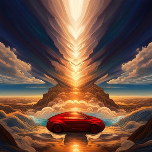 Surreal Mirrors Reflecting a Beautiful Thunderstorm