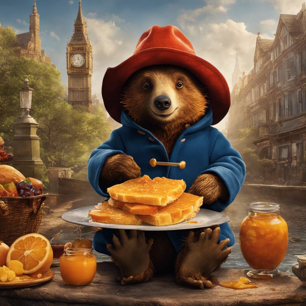 Paddington's messy marmalade sandwich making day