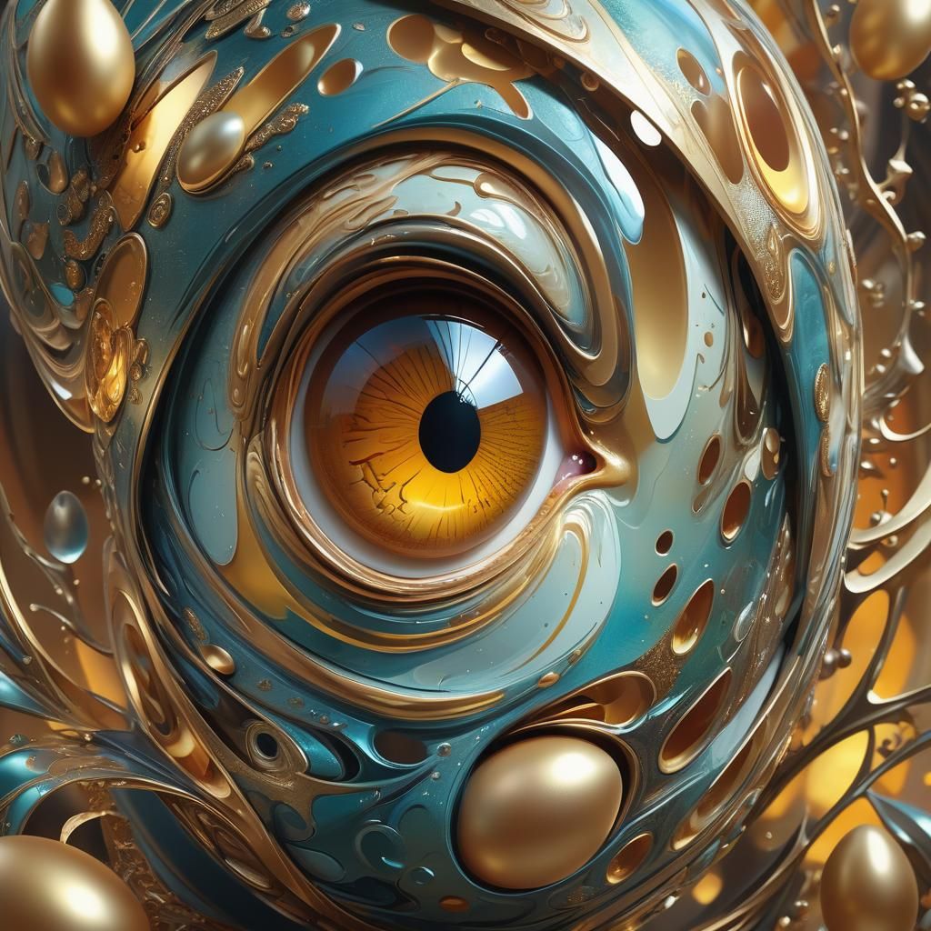 Angry Egg Character Visits Art Museum: Surreal Portrait