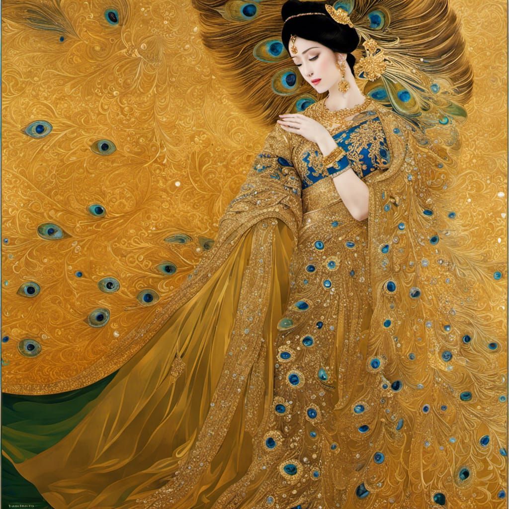 Woman Under Gold Blanket in 3D