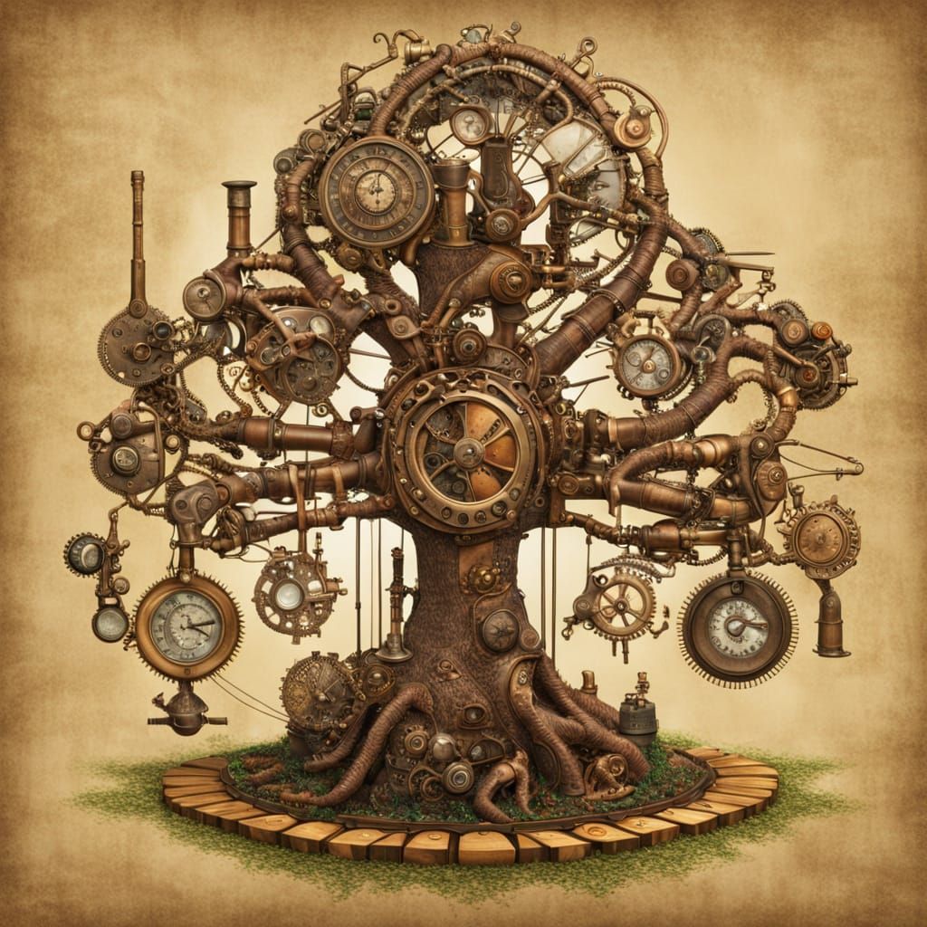 Steampunk Tree in Industrial Fantasy
