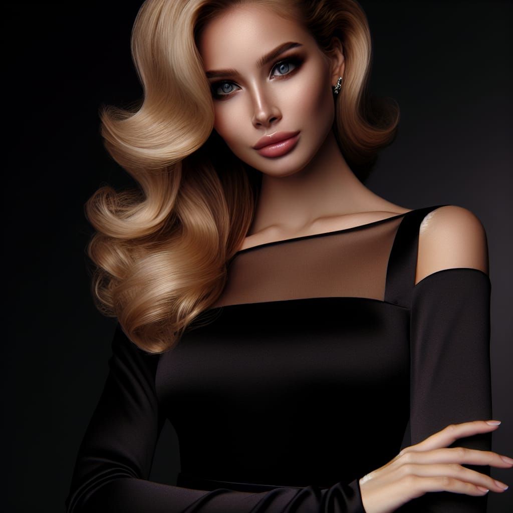 Elegant Woman with Alluring Eyes in High-Class Fashion