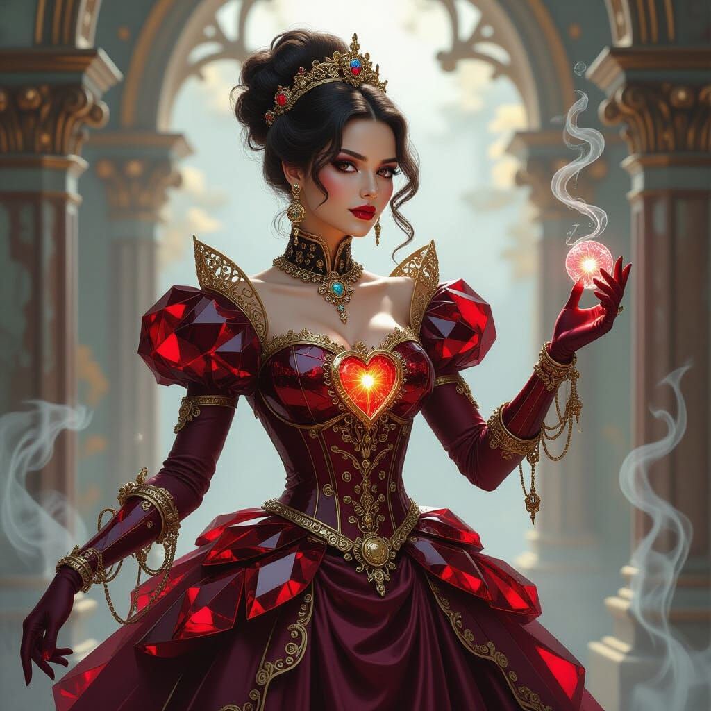 Steampunk Noblewoman of Crystal and Clockwork