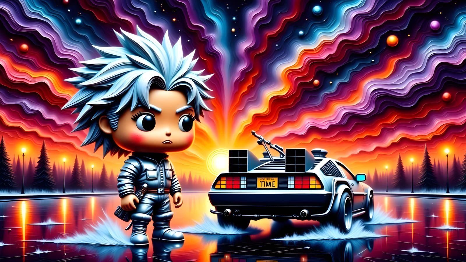 Funko Pop Style Time-Traveling Doc Brown in Radiant Silver S...