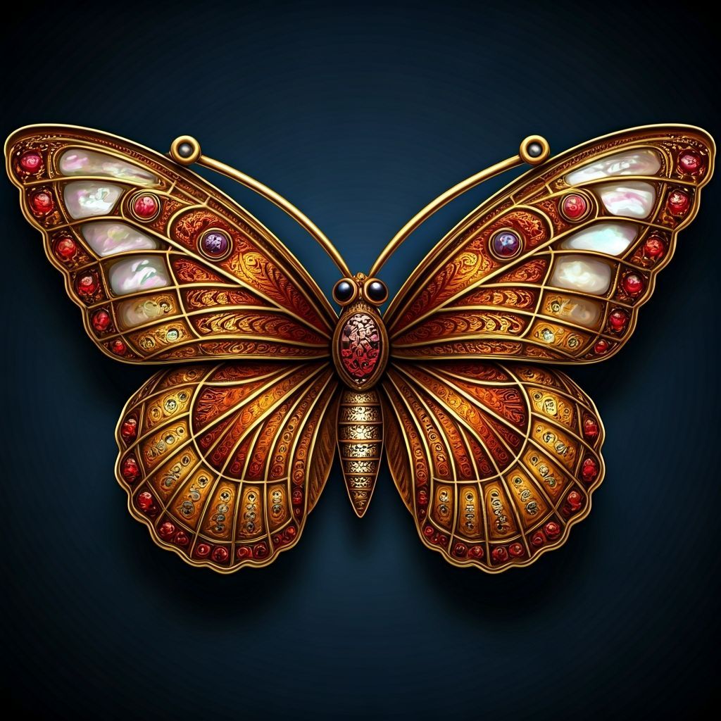 Exquisite Butterfly Brooch: Gold, Pearls, and Gems in Faberg...