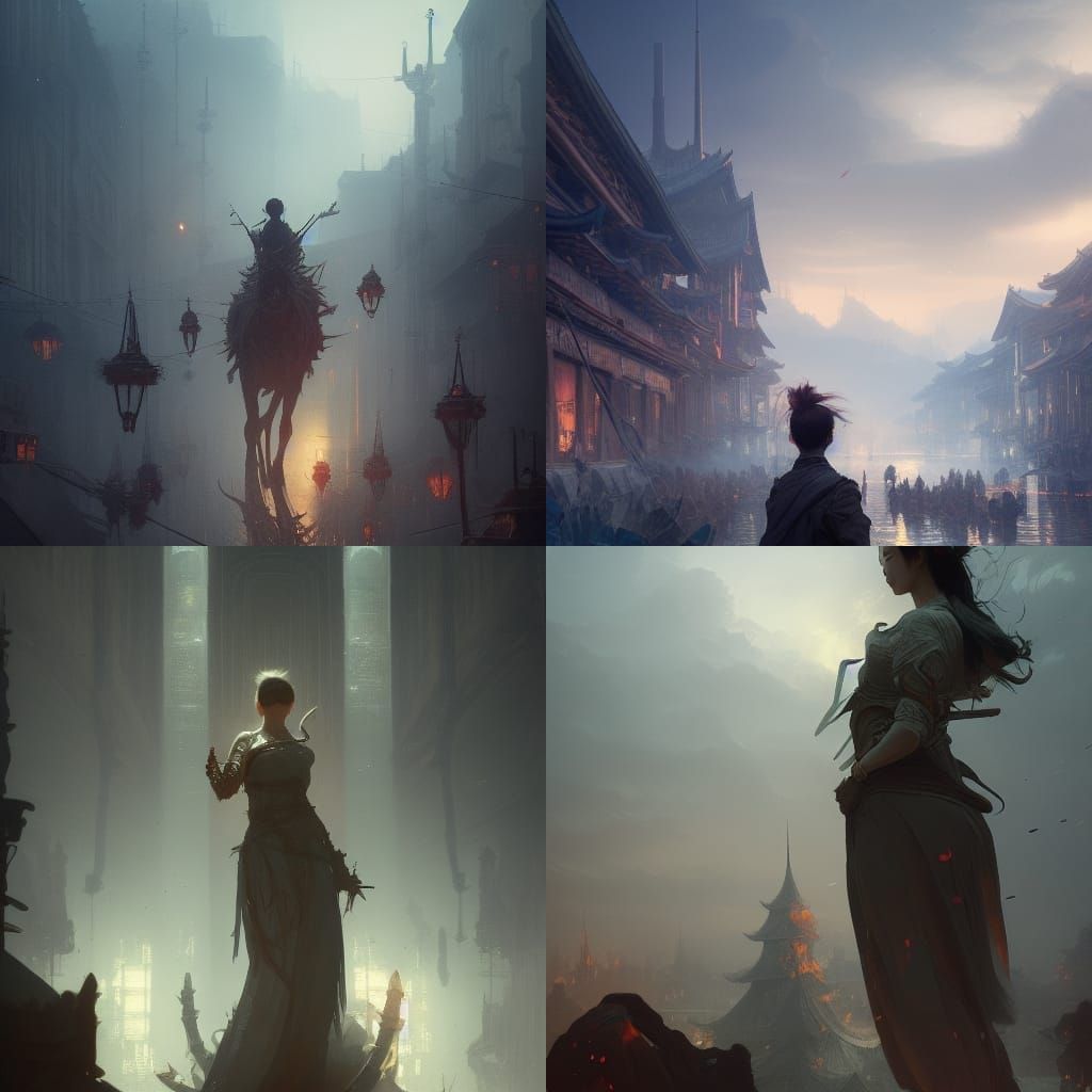 Demon Hunter in Dark Fantasy Style