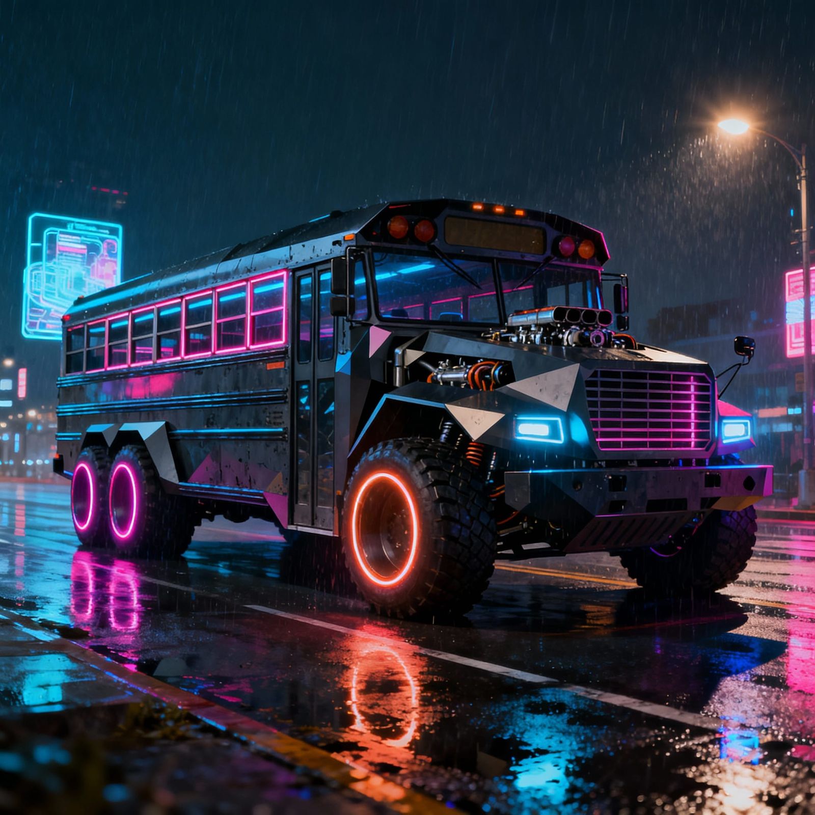Futuristic School Bus by Khyzyl Saleem Style
