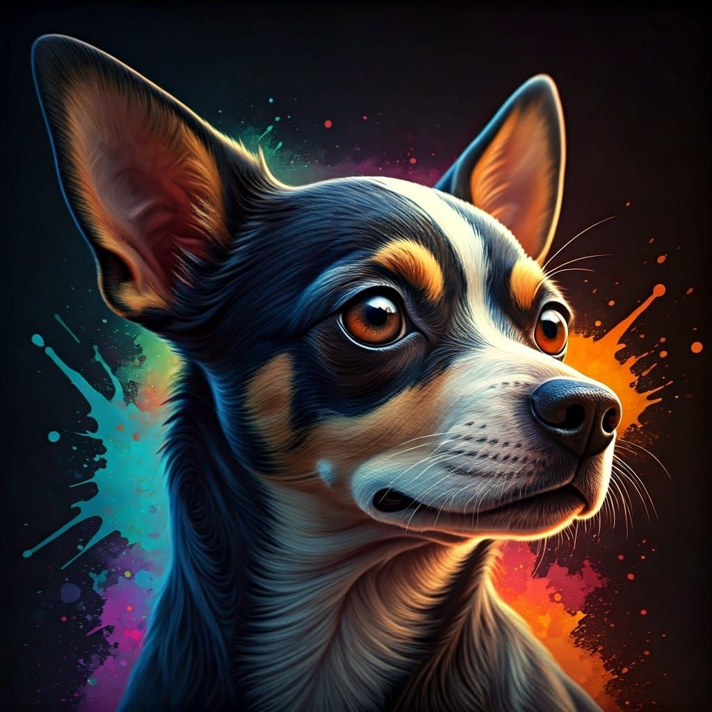 Hyper-Realistic Chihuahua-Great Dane Mix in Detailed Concept...