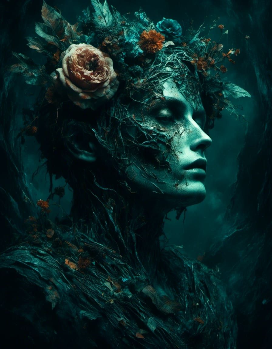 Macabre Hades Portrait in Dreamlike Digital Painting