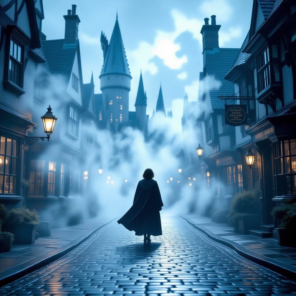 Ethereal Harry Potter Ghost in Dreamy Fantasy Style