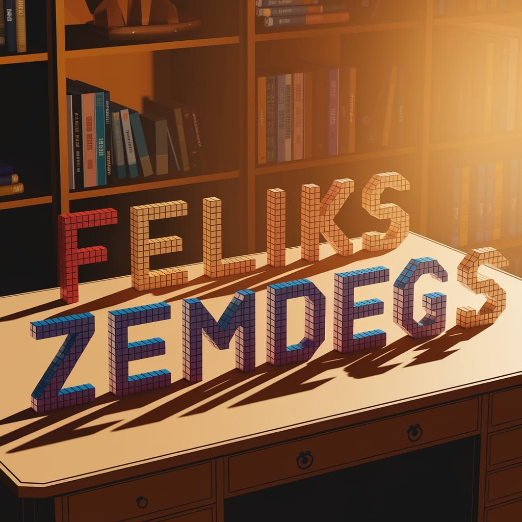 Rubik's Cubes Spell Feliks Zemdegs on Desk