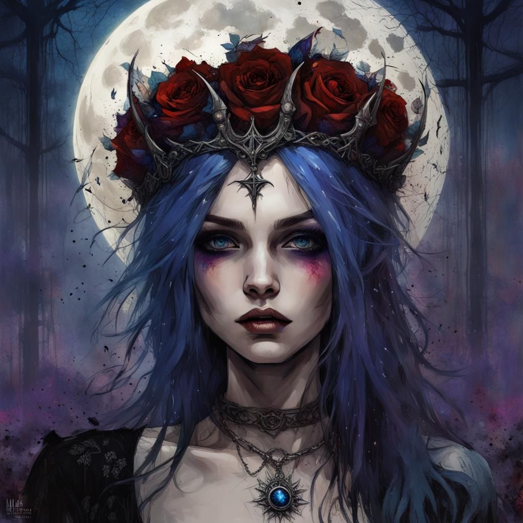 Gothic Vampire Queen in Dark Fantasy Style