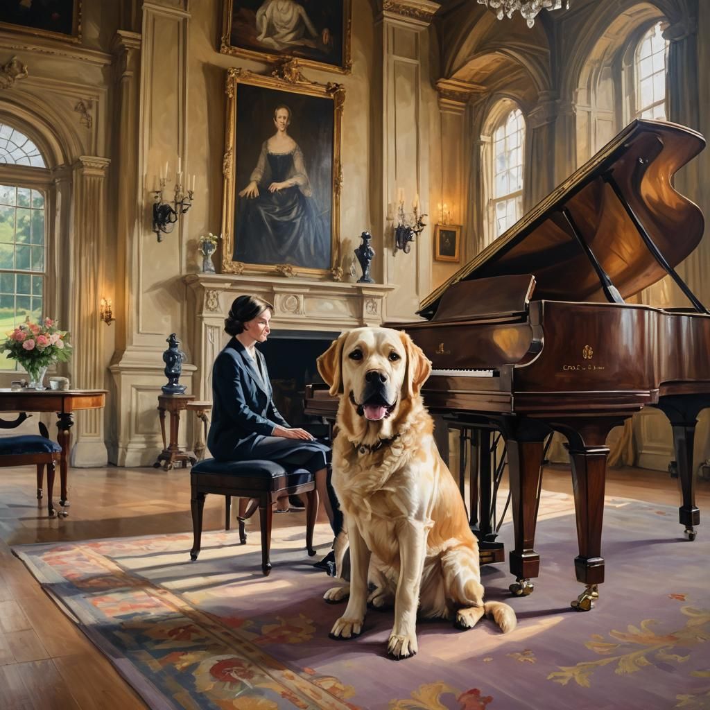 Labrador Retriever in Downton Abbey Style