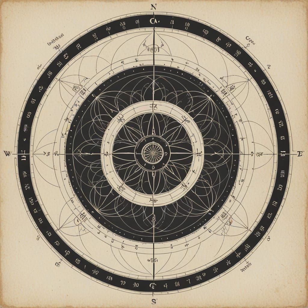 Sacred Geometry Celestial Blueprint in Symmetrical Design