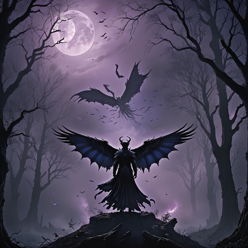 Maleficent Silhouette in Dark Fantasy Art