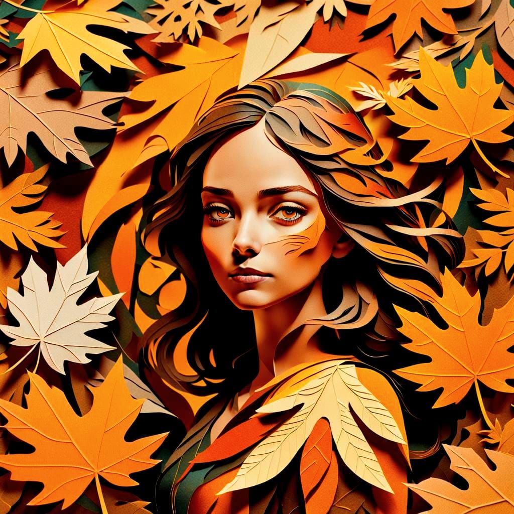 Intricate Fall Paper Collage Art