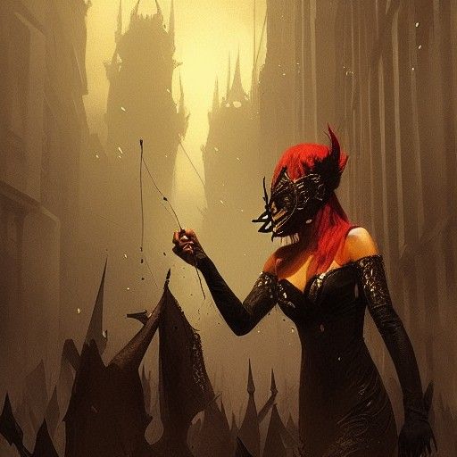 Sinister Masquerade, Dark Fantasy Art