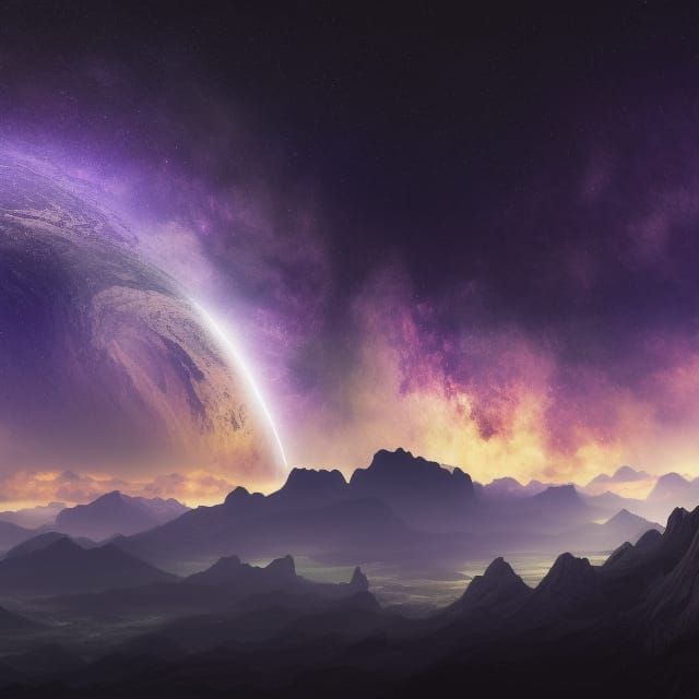 Epic Starlit Landscape with Winding River