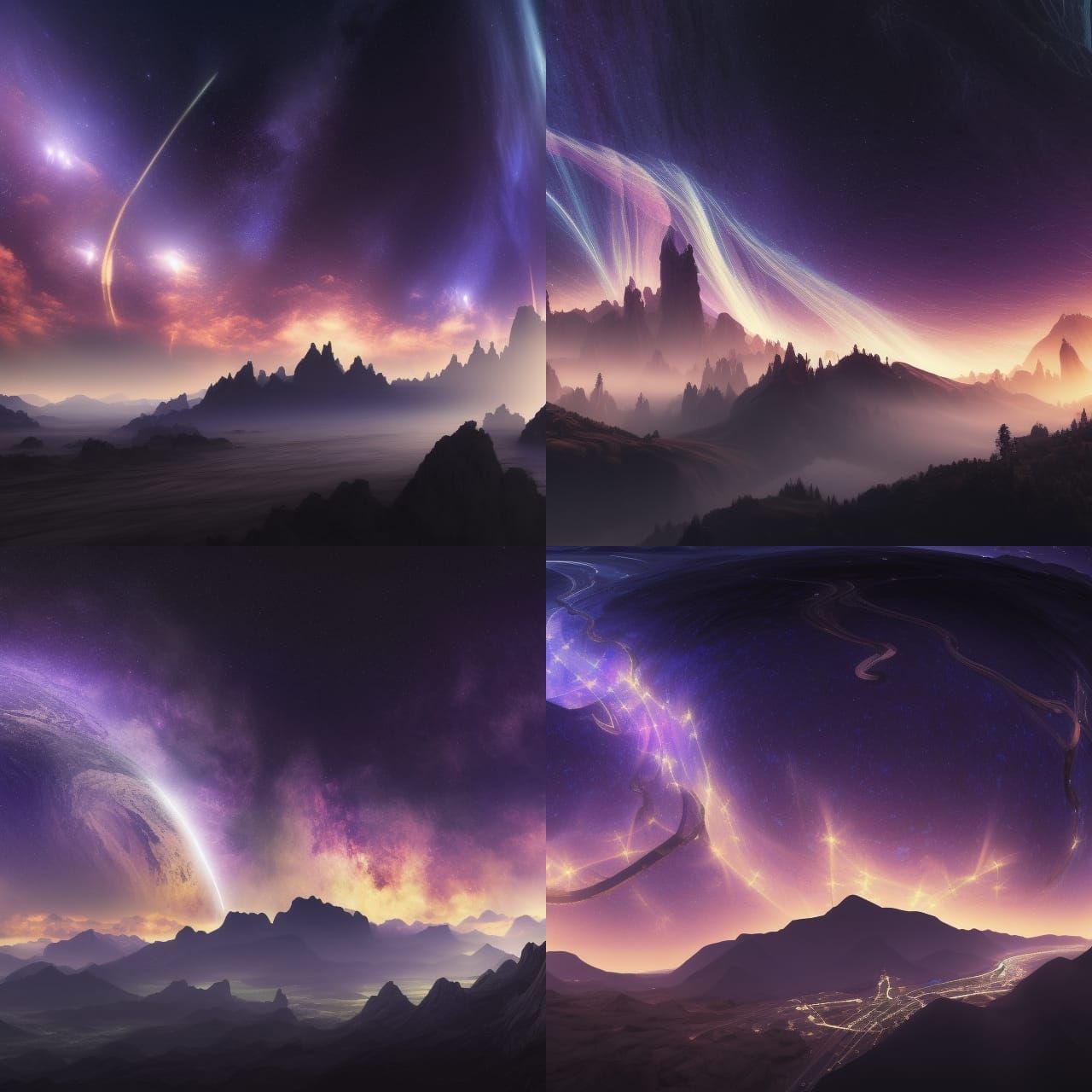 Starlit River: Epic Night Landscape in Digital Art