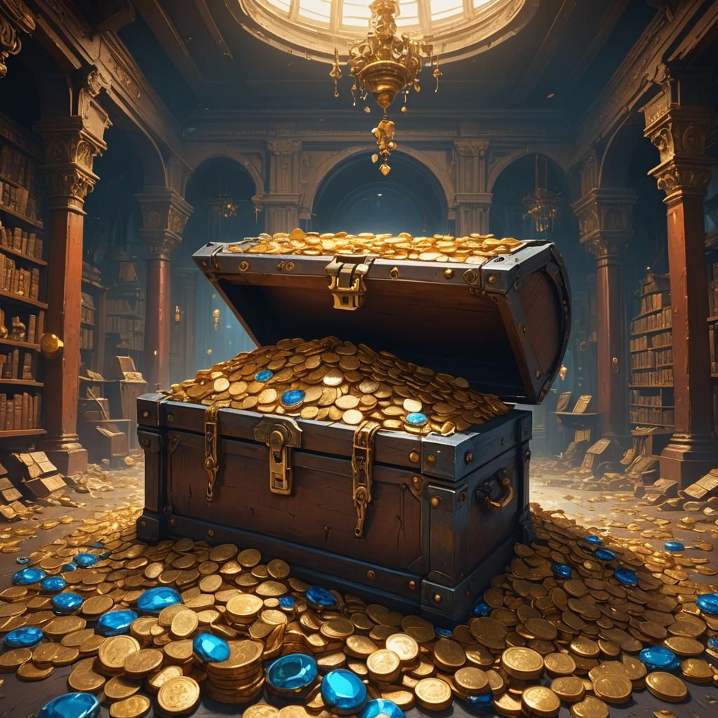 Treasury Overflowing with Gold, Cinematic Concept Art