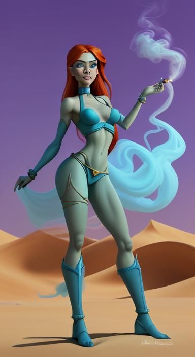 Kim Possible as Desert Genie with Smoke