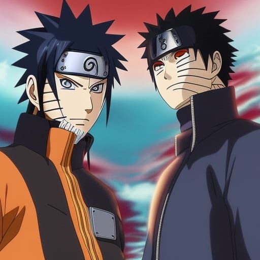 Naruto and Sasuke AI Generated Image
