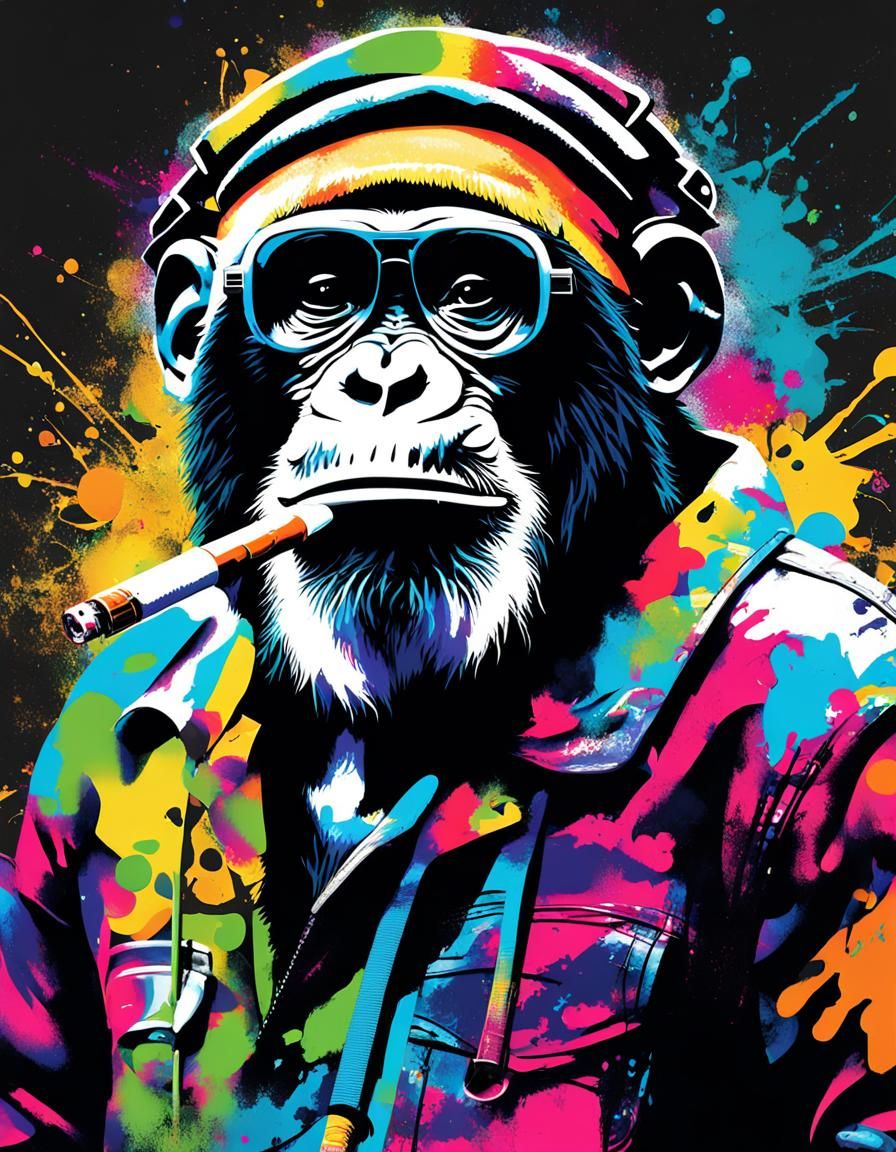 cool chimpanzee dj