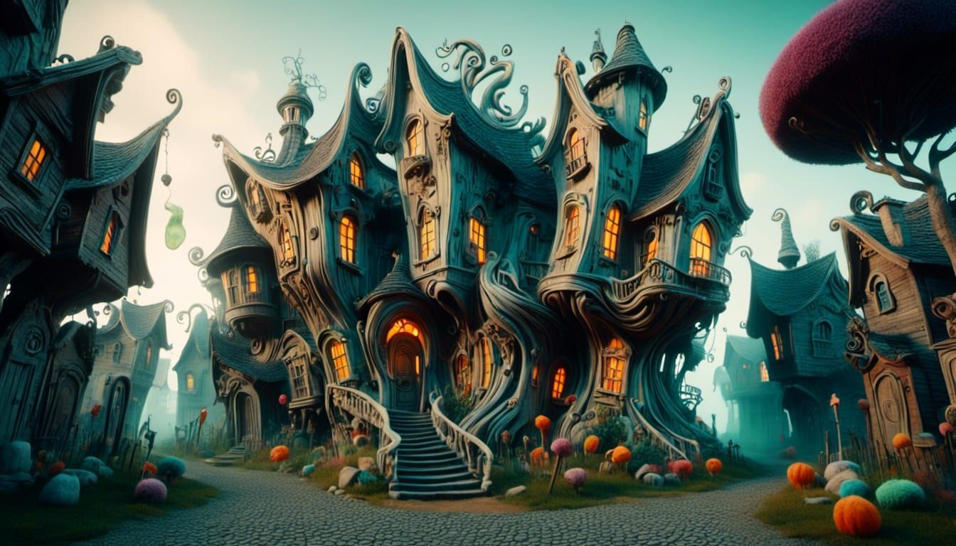 Whimsical Jelly House in Cartoon Style