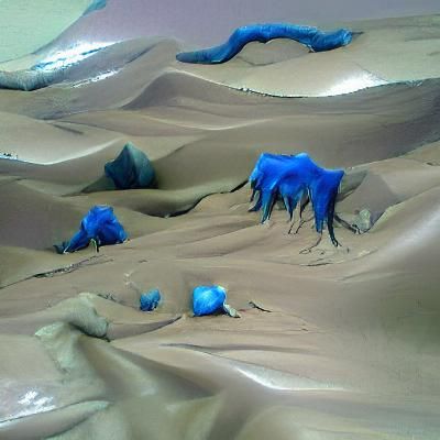 Monochromatic Blue Desert Landscape