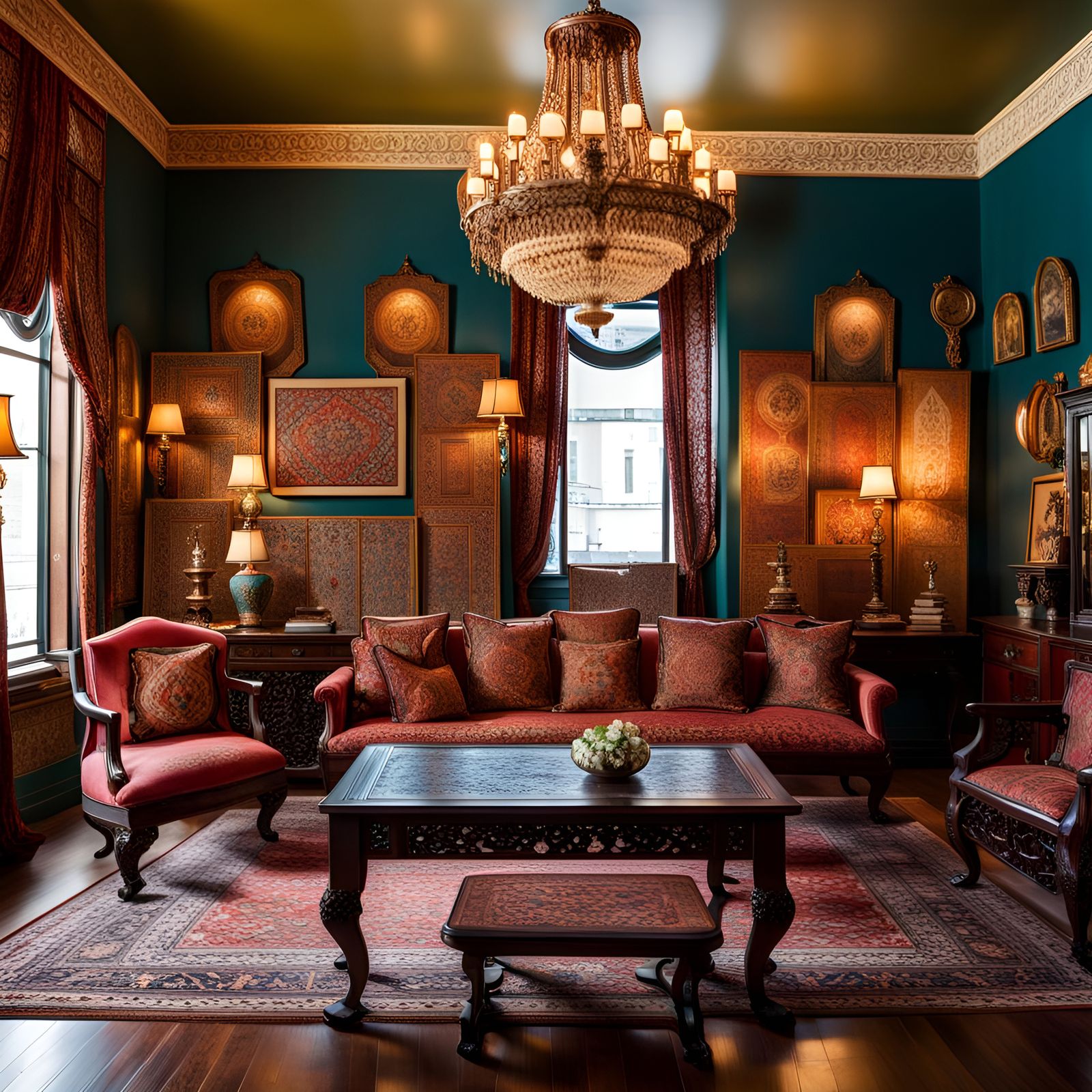 Futuristic Oriental Chamber with Mecha Details