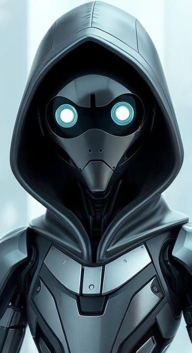 Sleek Cyberpunk Robot with Glowing Eyes