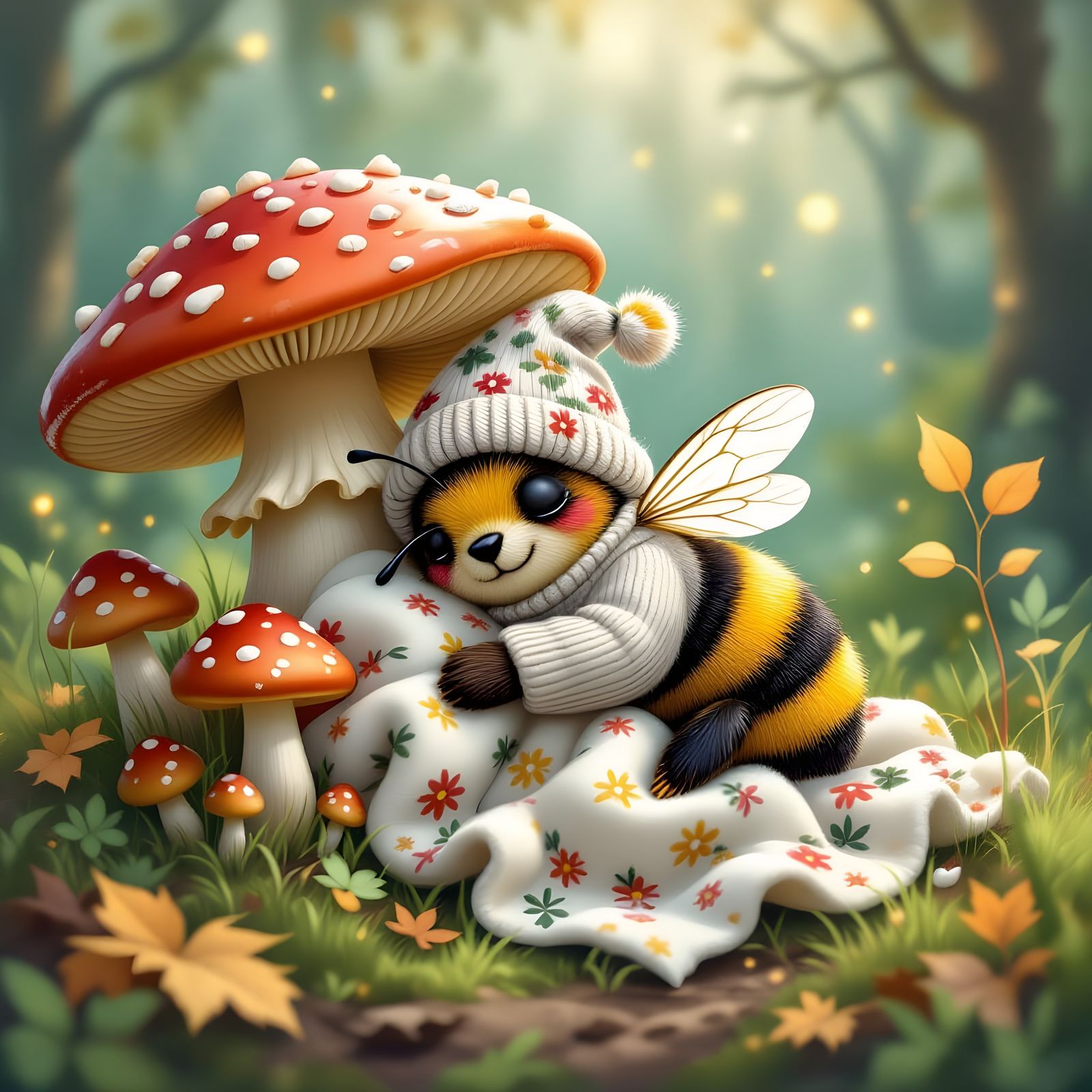 Sleepy Bumblebee's Woodland Nap: Storybook Fantasy