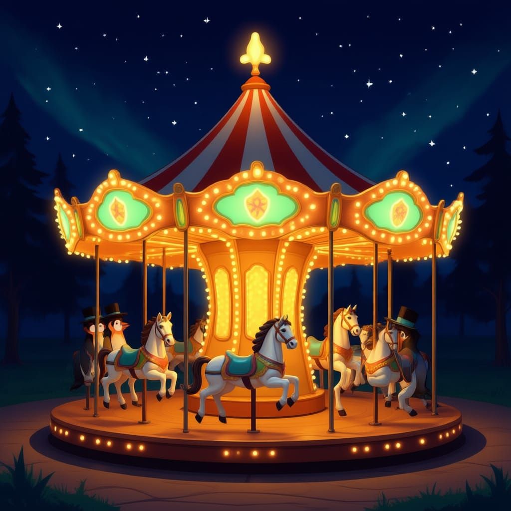 Magical Carousel Rides Captured in Art