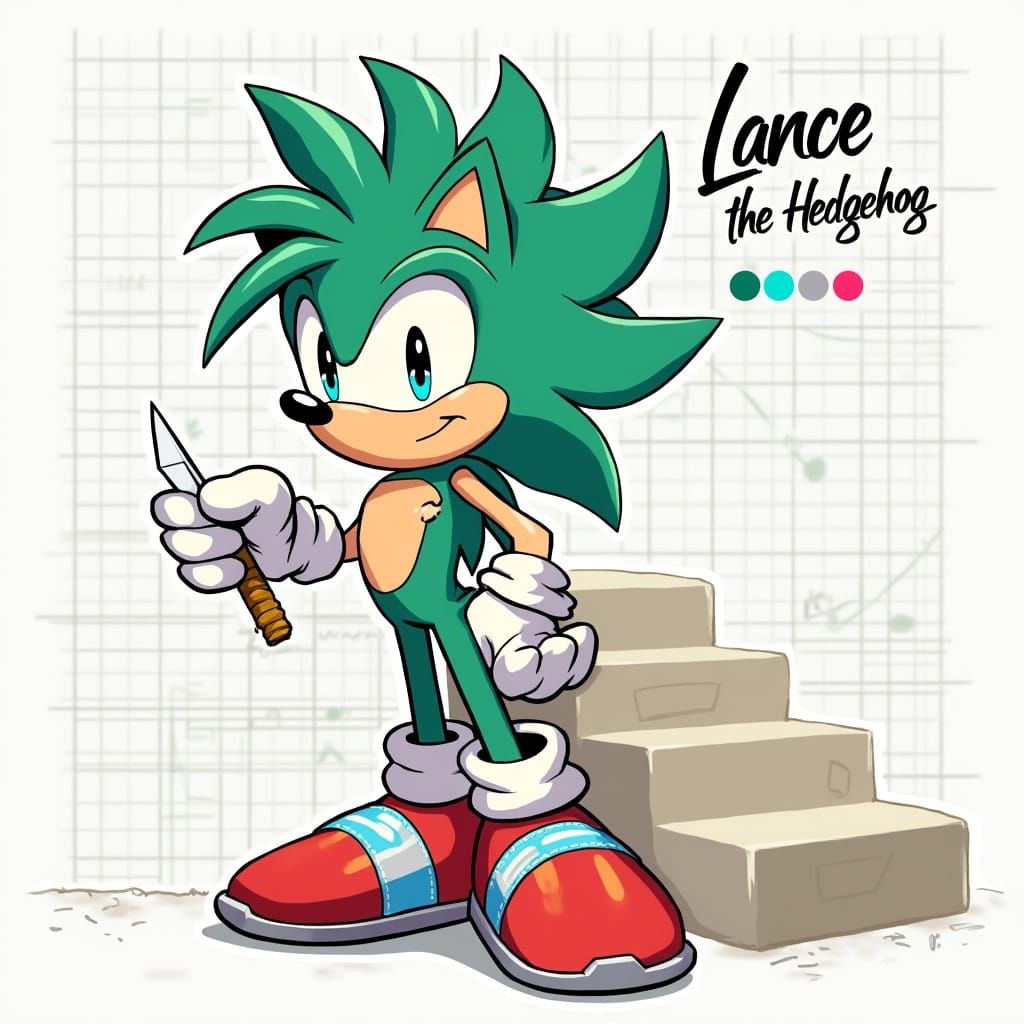 Lance The Hedgehog Character Concept Art