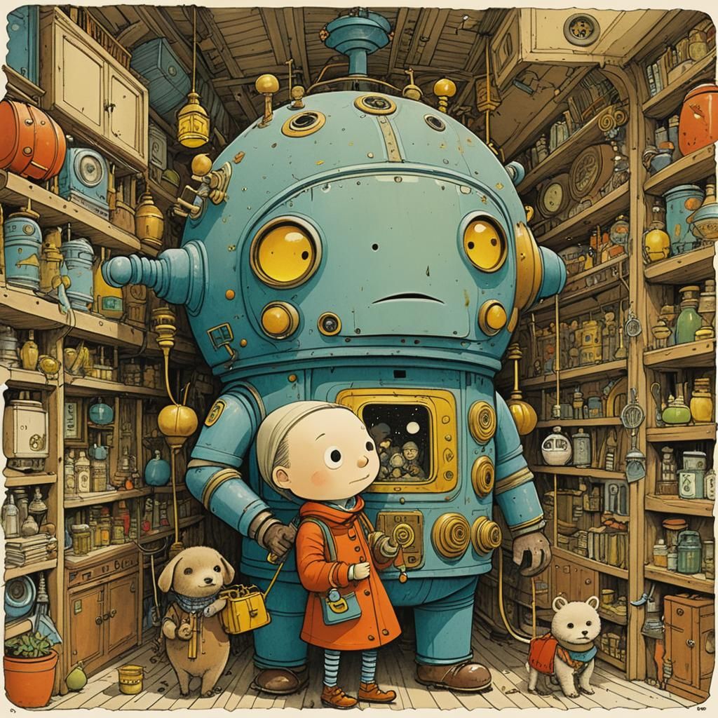 Whimsical Illustration in Mattias Adolfsson Style