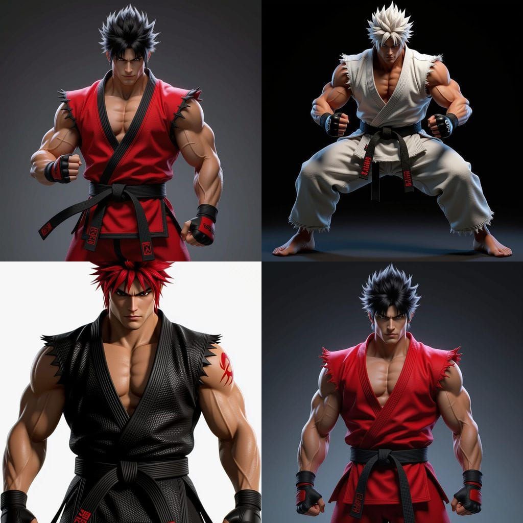 Ken Masters as Jin Kazama: Hyper-Realistic Airbrush Portrait
